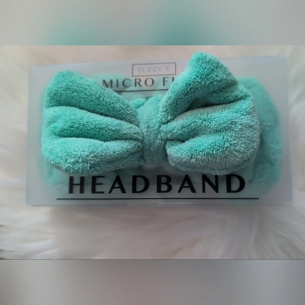 Sleek'e Turquoise Micro Fiber Bow Headband